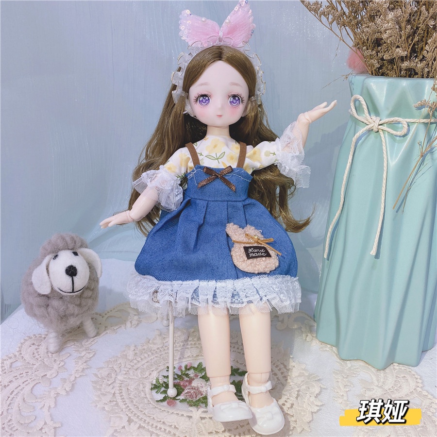 Mô Hình Búp Bê BJD 21 Có Khớp Cử Động 30cm Tỉ Lệ 1/6 Kèm Quần Áo 12 Inch BJD Dễ Thương