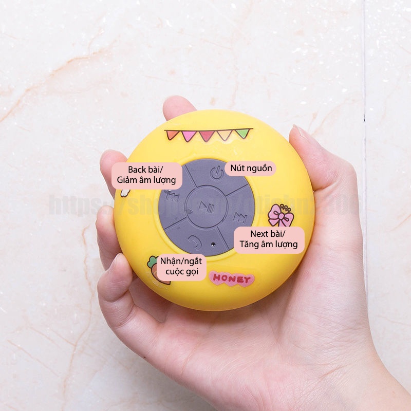 Loa Bluetooth Không Dây Mini Cute Sticker Dán Dễ Thương Chống Nước, Gắn Tường Nhà Tắm, Giá Đỡ Điện Thoại - Otis Shop