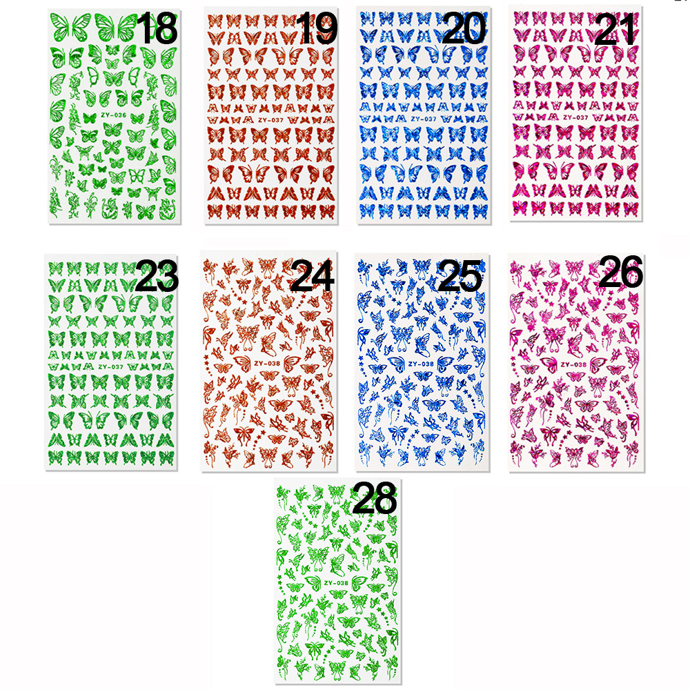 Sticker Dán Móng Tay Hình Bướm 3D Nhiều Màu Dễ Thương|Bộ Dụng Cụ Làm Móng Nghệ Thuật
