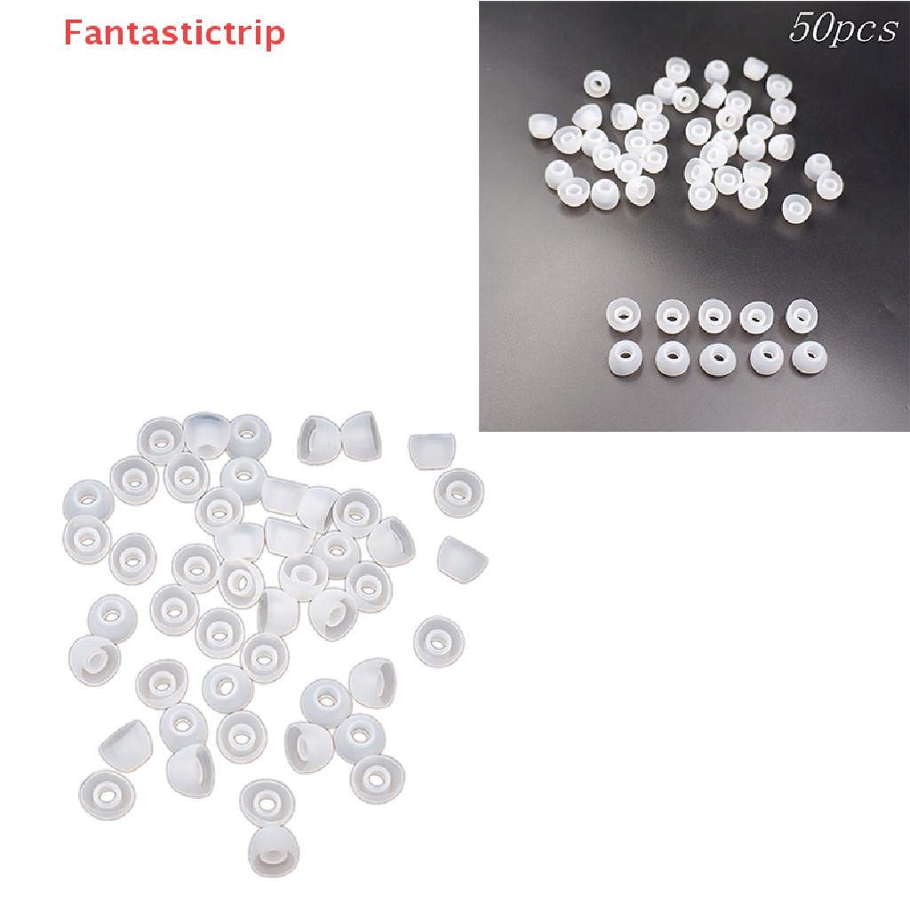 Set 50 Đệm Tai Nghe Nhét Tai Thay Thế Bằng Silicon Mềm Trong Suốt 11MM