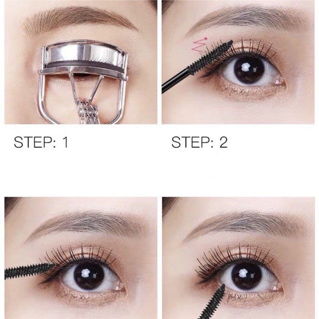 Chuốt mi Mascara làm dày và cong mi LEEZI 4D không lem không trôi, Mascara cong mi LEEZI giữ cho hàng mi luôn cong vút