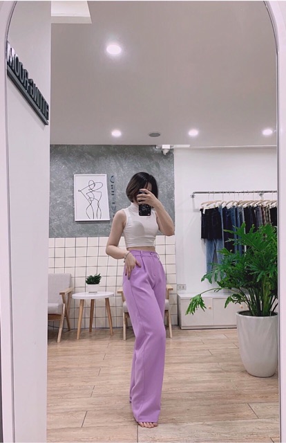[Mã FAMARAL1 giảm 10K đơn 50K] bán sỉ - Quần ống rộng tím cực đẹp