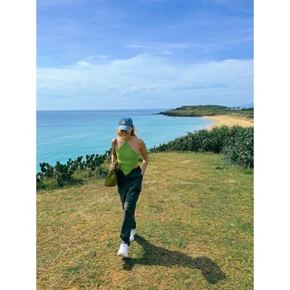 Áo len đan móc áo yếm hở lưng JESSI CROP thời trang handmade