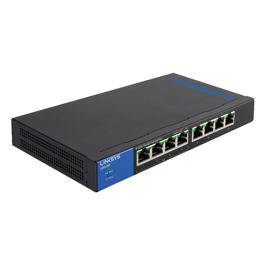 Thiết Bị Chia Mạng Linksys LGS108P-AP UNMANAGED 8-PORT POE+ BUSINESS GIGABIT SWITCH