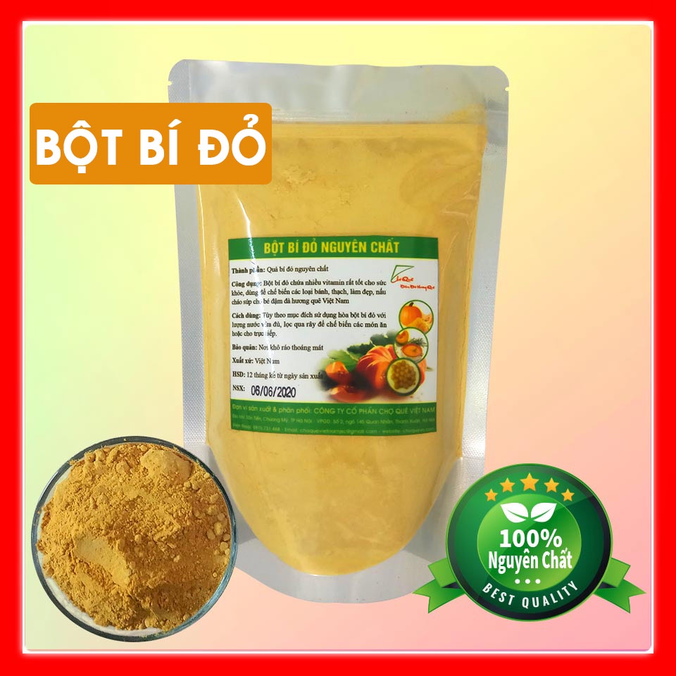 Bột Bí Đỏ 100% Nguyên Chất Sấy Lạnh Gói 50g/100gr/200gr/300gr Chuyên Tạo Màu Thực Phẩm Làm Bánh Nấu Cháo Cho Bé ăn Dặm