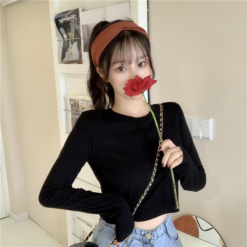 Áo thun SUXI lửng tay dài dáng rộng kẻ sọc ngang trẻ trung hợp thời trang