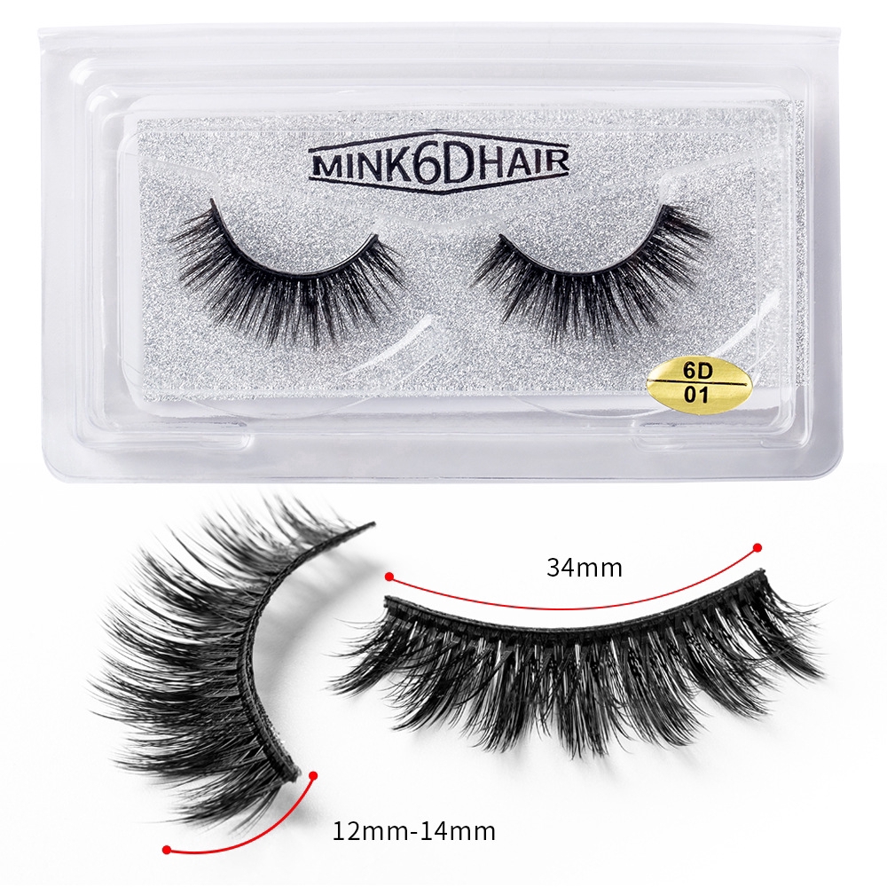 New 6D False Eyelashes 25mm Cross Eyelashes Mink Thick Fake Eyelashes