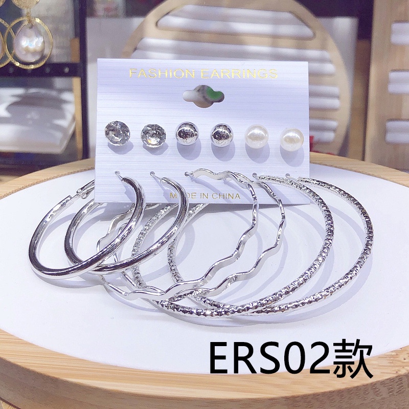 6 Đôi Bông Tai Hình Trái Tim Bằng Bạc