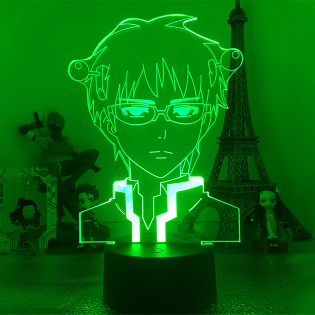 Đèn Led 3D Mẫu Saiki Anime 16 Màu Nhân Vật Hoạt Hình