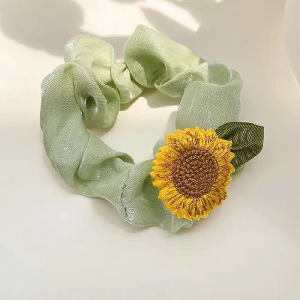 Dây Cột Tóc Cao Su In Họa Tiết Hoa Hướng Dương Phong Cách Hàn Quốc Thời Trang Mùa
