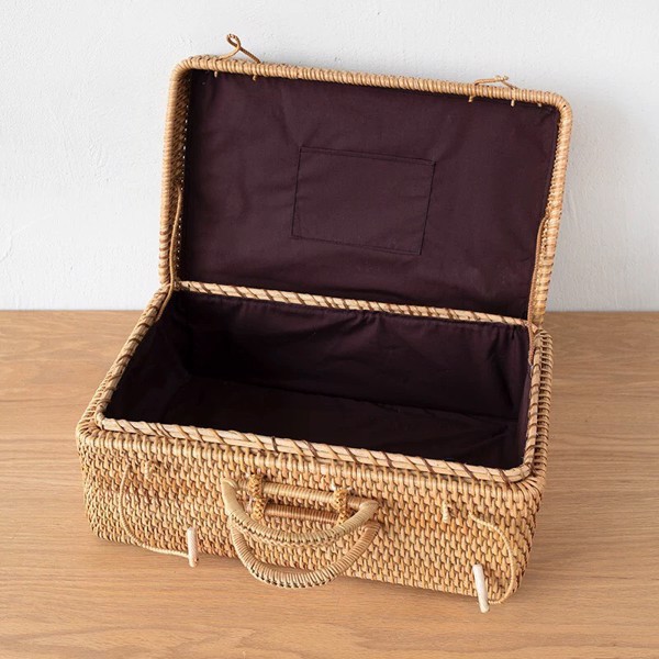 Giỏ mây tre đan thủ công Việt Nam BAMBOOO ECO đựng quần áo đồ cá nhân trang trí để phòng khách phòng ngủ khách sạn
