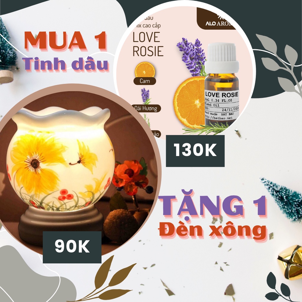 Tinh dầu hỗn hợp 3 loại mix cao cấp Love Rosie 5ml AloAroma mùi nhẹ nhàng, thư thái