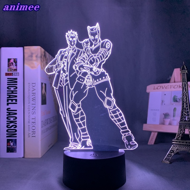Đèn Ngủ Led 3d Hình Nhân Vật Anime Jojo 'S Bizarre Adventure + W * G