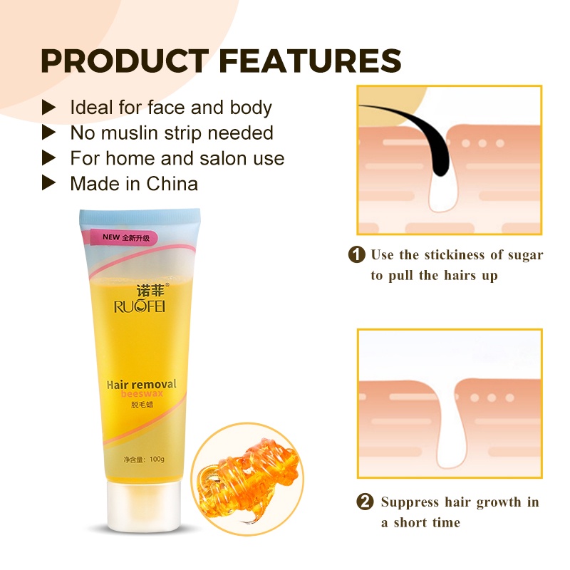 RUOALL Wax Lông Nách Chân Tay Bikini Tẩy Lông Tận Gốc Dạng Sáp Wax 100g