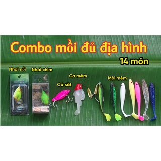 Combo mồi 330k - bộ mồi 14 món đủ địa hình