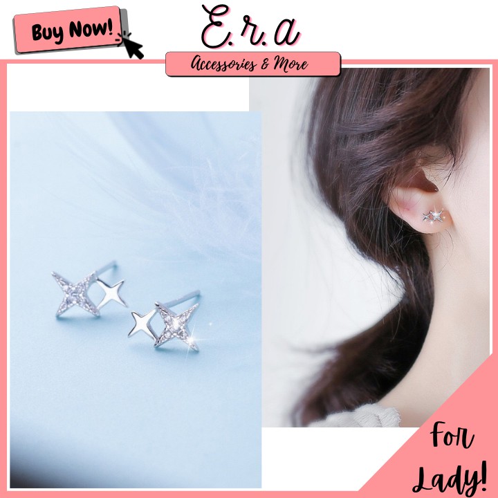 Bông Tai Nữ Bạc 925 Cao Cấp ERA SHOP 074298 - Ánh Sao Lấp Lánh, Đơn Giản, Đeo Hằng Ngày, Đi Chơi, Đi Học, Siêu Rẻ Đẹp
