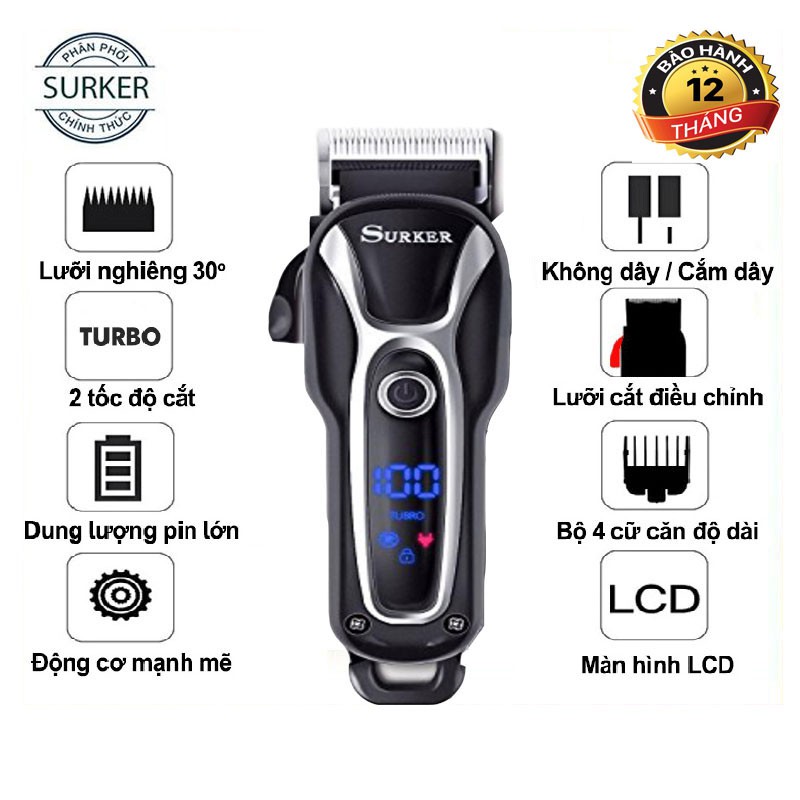 TÔNG ĐƠ CẮT TÓC SURKER SK 805 - TÔNG ĐƠ KHÔNG DÂY CẮT TÓC CHUYÊN NGHIỆP