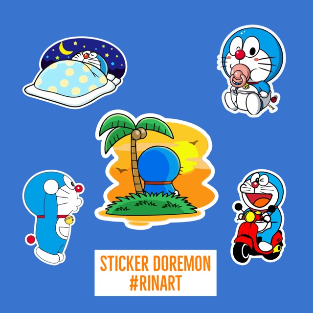 STICKER DOREMON XANH SIÊU CHẤT DÁN TRANG TRÍ ĐT LAPTOP VALI TƯỜNG TỦ KỆ MŨ BẢO HIỂM XE MÁY NOTEBOOK