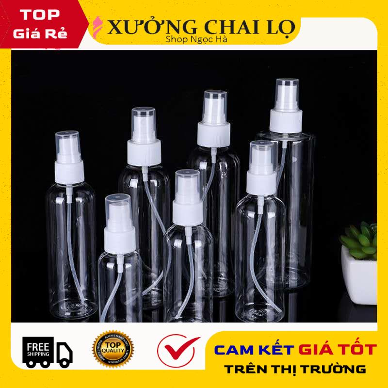 Chai Xịt Phun Sương ❤ GIÁ RẺ NHẤT ❤ Chai nhựa pet chiết mỹ phẩm xịt phun sương 10ml,20ml,30ml chiết nước hoa .