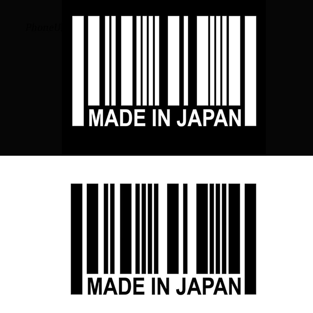 Sticker Mã Vạch MADE IN JAPAN Dán Trang Trí Xe Hơi 15x9cm
