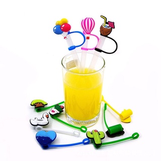BLACKON Drinking Straw Plug Silicone Drinking Dust Cap Tips Cover Kitchen Tool Reusable Dust-proof Cup Accessory Cartoon Straw Tips Cover Splash Proof Plugs