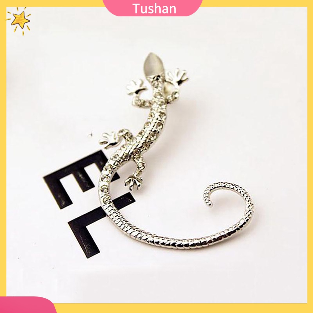 Khuyên kẹp vành tai đính đá hình thằn lằn độc đáo TUSH