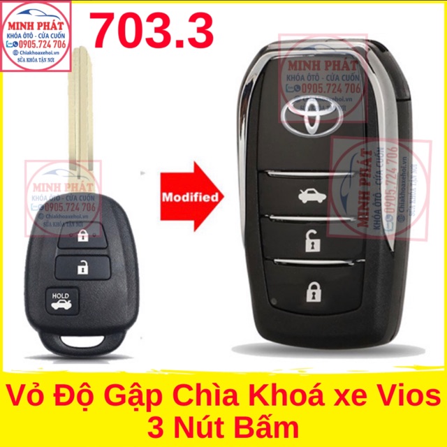 Vỏ Độ Gập Chìa Khoá Xe Toyota Yaris Vios 2017 – 2020