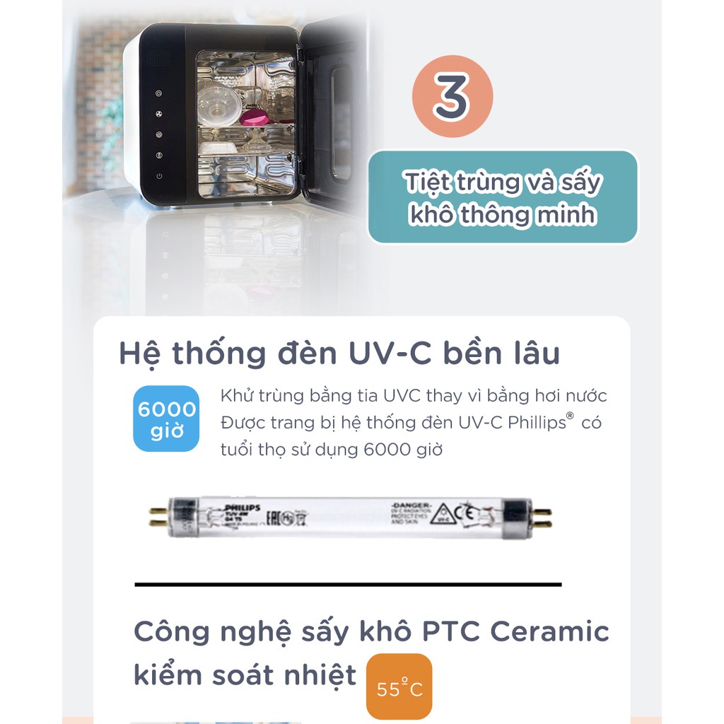 Máy tiệt trùng bằng tia UV và sấy khô Tommee Tippee