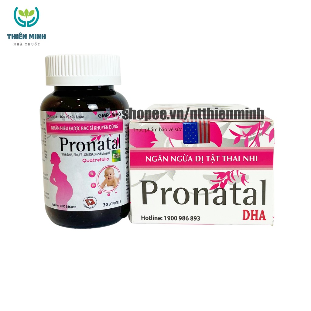 Viên uống bổ bà bầu PRONATAL bổ sung DHA và các vitamin thiết yếu cho mẹ bầu – Chai 30 viên