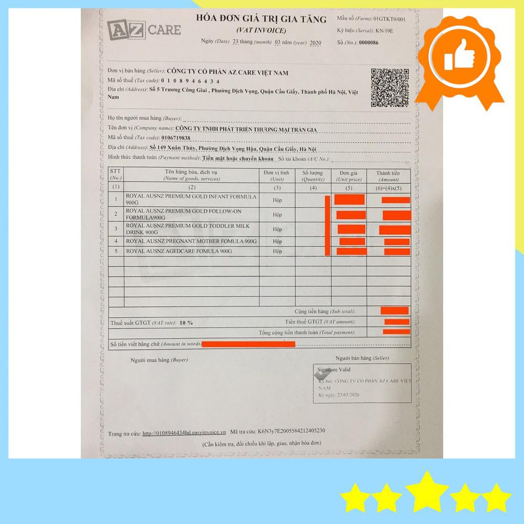 Sữa bột Hoàng Gia Úc Premium Gold sữa mát tăng cân bổ sung Vitamin và khoáng chất cho trẻ từ 0-3 tuổi Royal AUSNZ 900gi