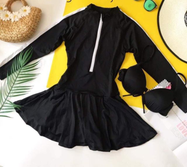Monokini tay dài liền thân váy kín đáo( kèm hình thật) | BigBuy360 - bigbuy360.vn