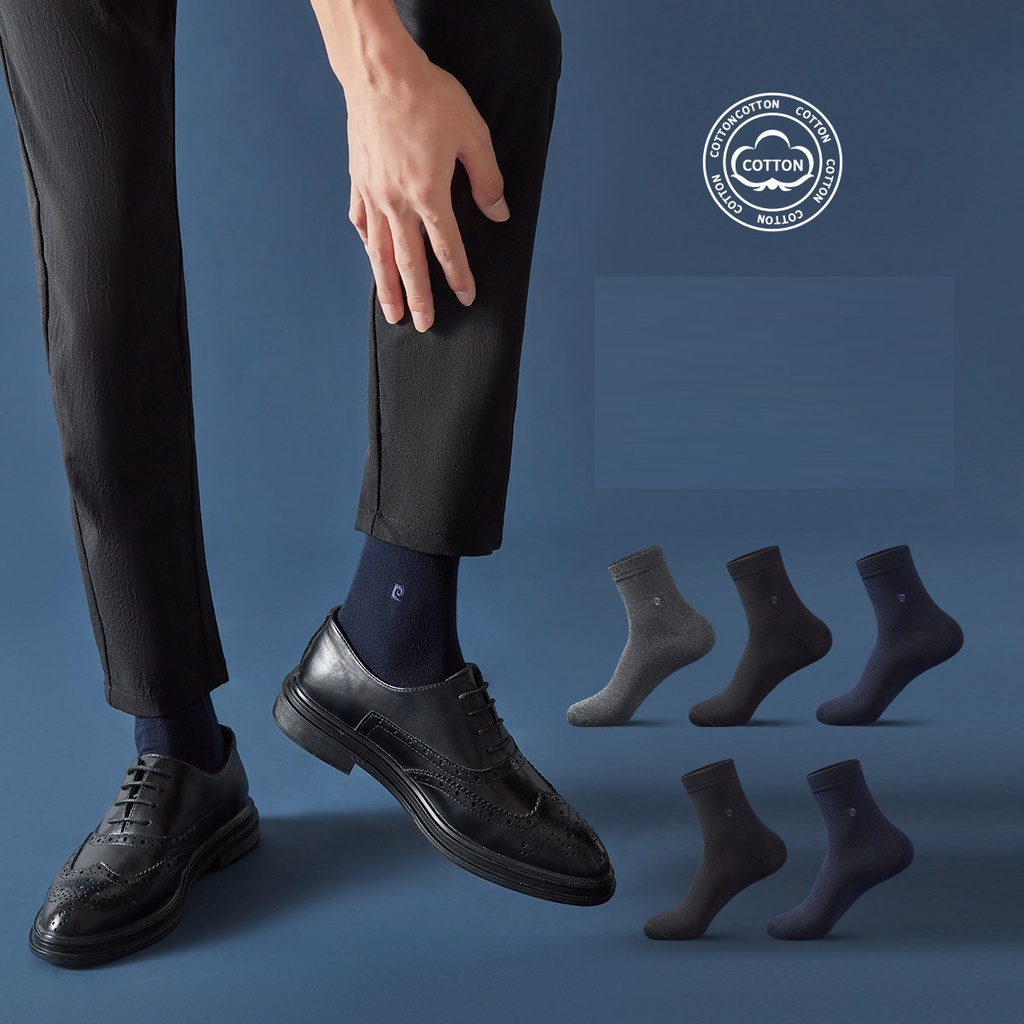 Tất nam pierre cardin logo thêu 5 đôi/túi