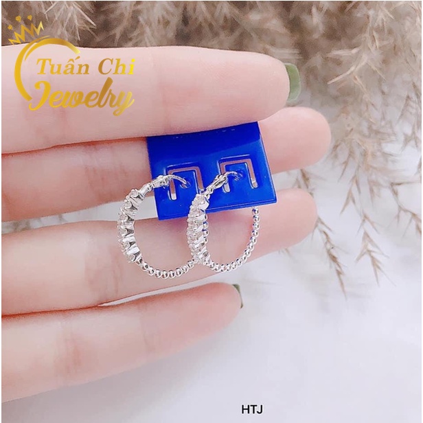 Khuyên Tai Bạc Kiểu Dáng Bấm Tròn Đơn Giản, Đính Đá, Bông Tai Nữ Và Trẻ Em