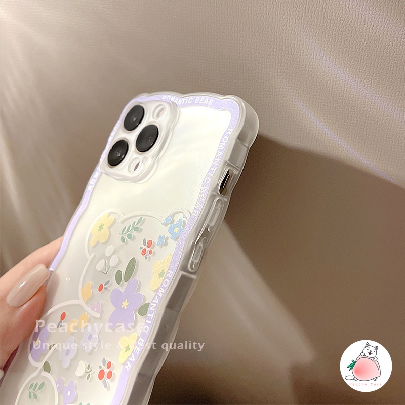 Ốp Điện Thoại TPU Mềm Trong Suốt Họa Tiết Hoa / Gấu Thời Trang Cho iPhone 13 Mini 12 Pro Max 11 Xr Xs Max X 7 8 Plus 12Mini
