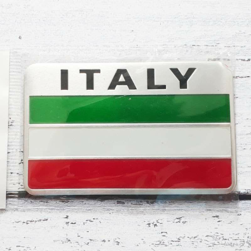 Decal tem nhôm chịu nhiệt hình cờ các nước Italia Úc Đức Pháp Hàn