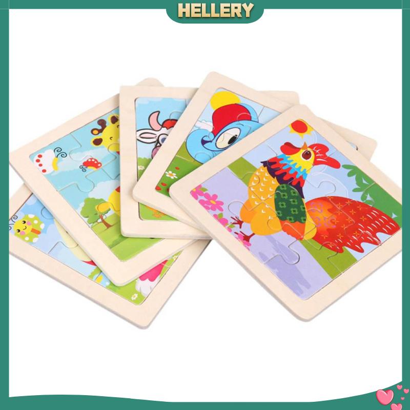 Bộ Đồ Chơi Xếp Hình 9 Mảnh Bằng Gỗ Hình Động Vật Cho Bé