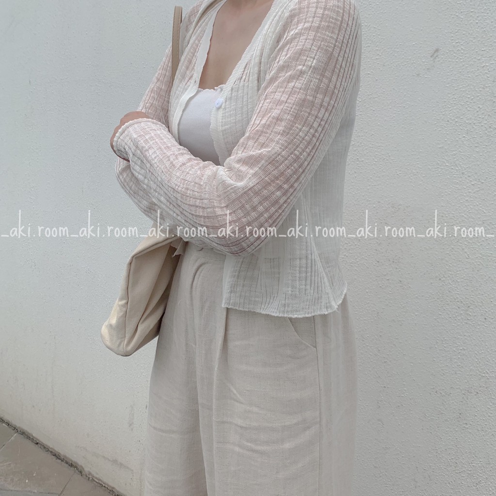 Áo cardigan mỏng một khuy cổ V | BigBuy360 - bigbuy360.vn