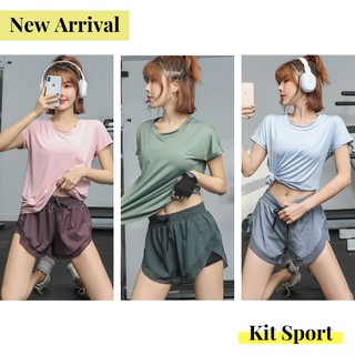 Set Bộ Quần Đùi short Áo thun Thể Thao Nữ Fancy II (Đồ Tập Gym, Yoga) - Hàng Nội địa Trung Nam
