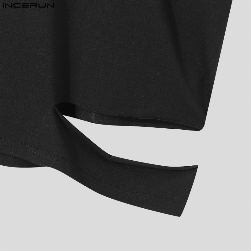 Áo thun INCERUN tay lửng khoét vai thời trang dành cho nam