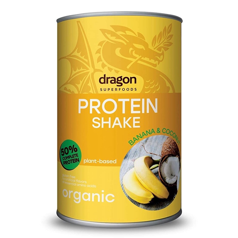 Bột Protein shake chuối và dừa hữu cơ 450g - Dragon Superfoods