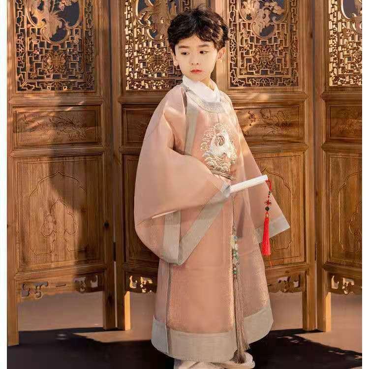 Hán Phục Cổ Tròn Phong Cách Trung Hoa Mới Cho Bé Trai