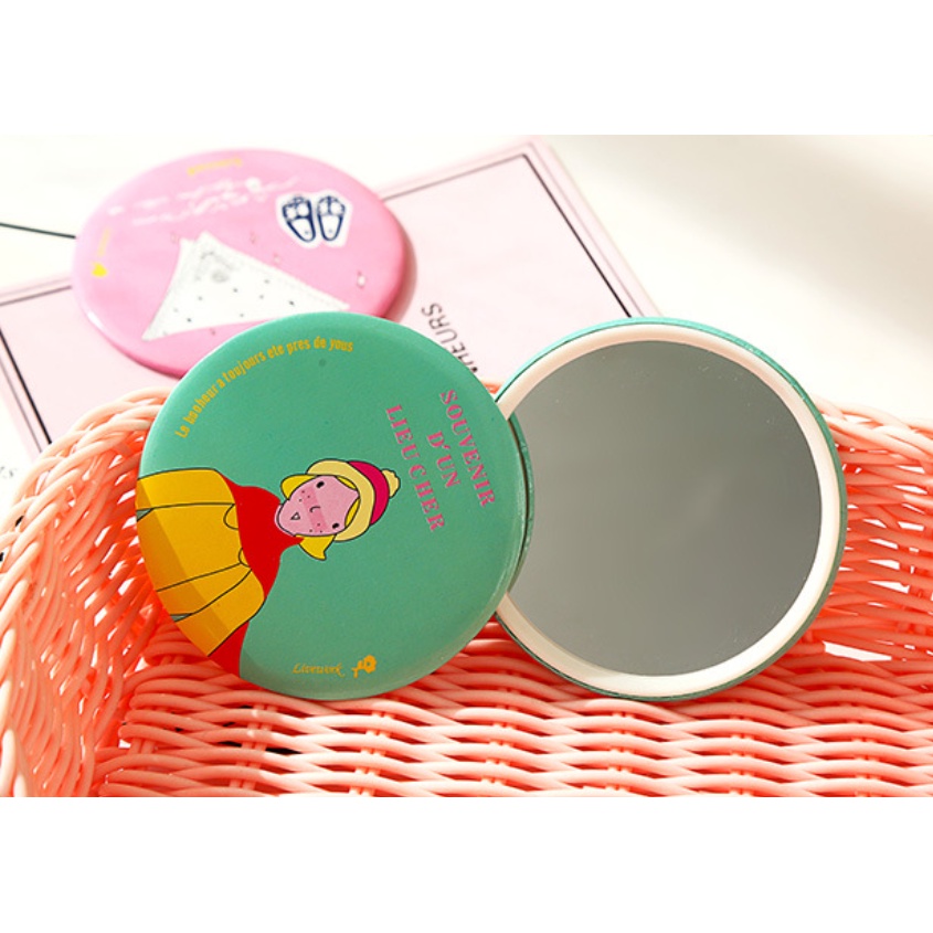 LẺ 1 GƯƠNG MINI CẦM TAY HÀN QUỐC DỄ THƯƠNG - GƯƠNG MINI BỎ TÚI HD6