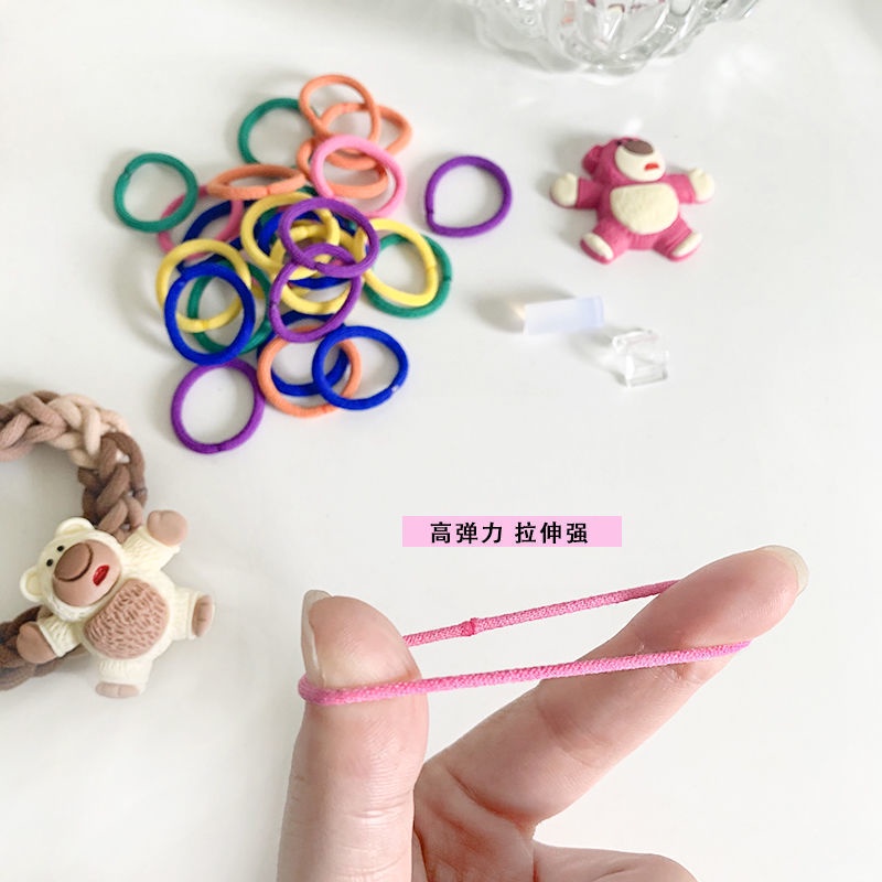 Bộ Phụ Kiện Làm Vòng Tay / Dây Buộc Tóc Hình Gấu / Dâu Tây Bằng Cao Su Dễ Thương diy