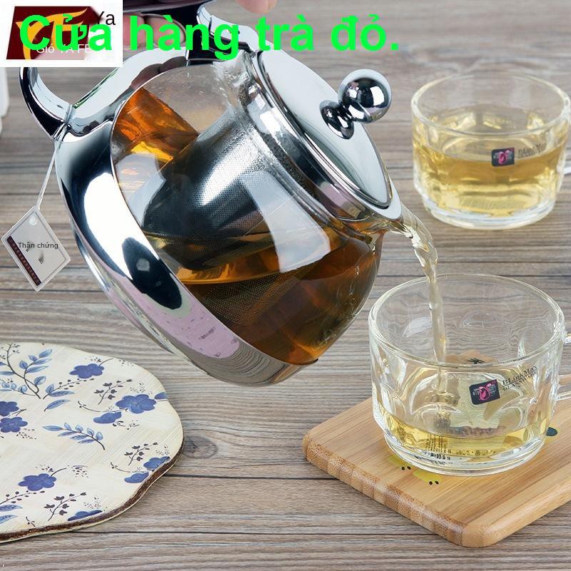 Yafei ấm trà thủy tinh Pot thép không gỉ Bộ lọc nhiệt độ caochén rẻ11