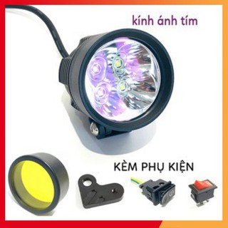 Đèn led trợ sáng L6x kính tím.Hàng cao cấp,tặng pát+công tắc.