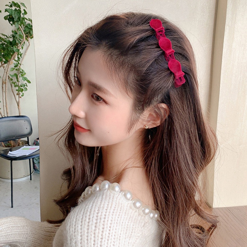 Kẹp Tóc Mỏ Vịt Màu Đỏ / Đen / Cà Phê Thời Trang