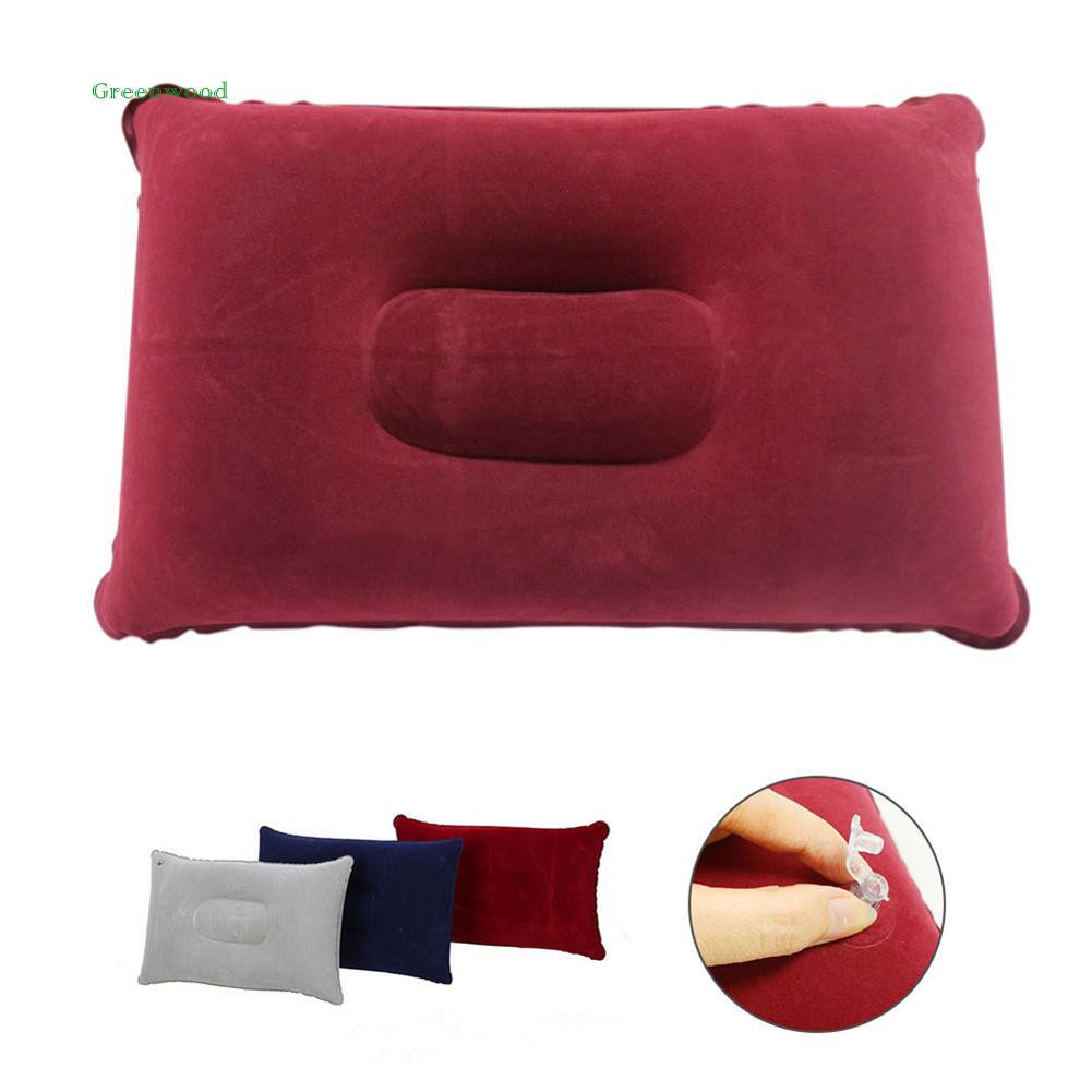 Green❤ Portable Air Inflatable Pillow PVC Rectangle Cushion for Outdoor Camping Travel