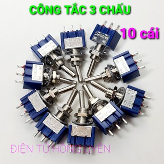 Công tắc gạt 3 chấu on off (loại tốt). Công tắc MTS-102 6A-125V 3A-250V. Công tắc kim loại bập bênh 2 kênh mini