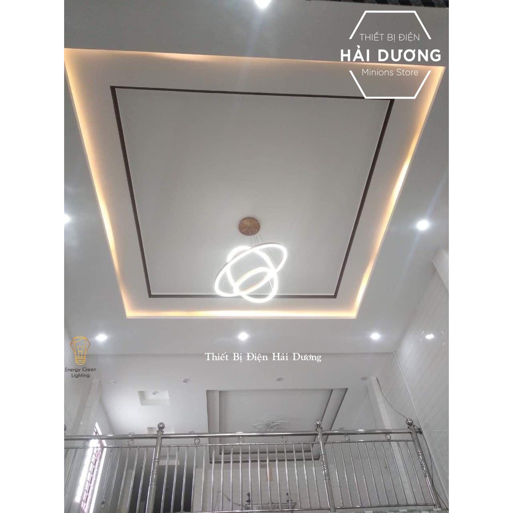 Đèn Thả Trần 3-4 Vòng Đan Chéo Song Song TBD825 - TBD830 - 3 Chế Độ Ánh Sáng - Tăng Giảm Ánh Sáng - Điều Khiển Từ Xa