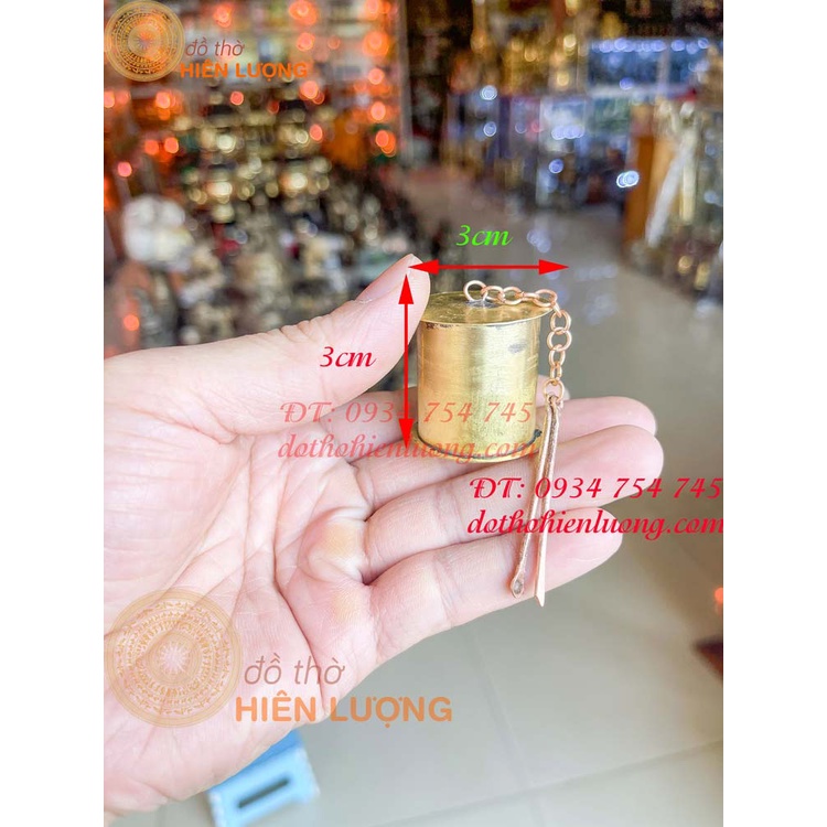 Ống đựng vôi ăn trầu bằng đồng thờ cúng